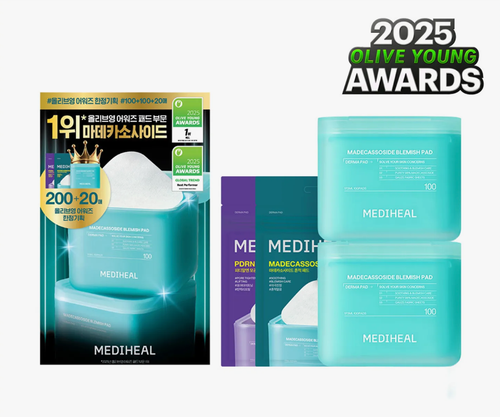 [OliveYoung★2025 Awards★] 🌿 SET 1+1 Hộp Toner Pad Mediheal Madecassoside Blemish Pad