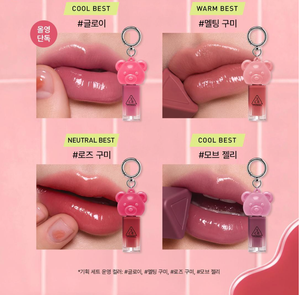 [OliveYoung] Son Tint Bóng Dưỡng Môi 3CE Gummy Oil Tint 4g + Tặng Kèm Móc Khoá